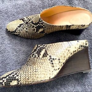 Snakeskin wedges
